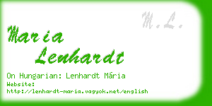 maria lenhardt business card